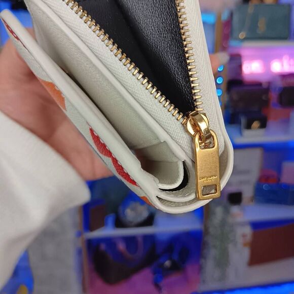 Unused Yves Saint Laurent Multi Color Leather Compact Zip Wallet - Picture 12 of 15